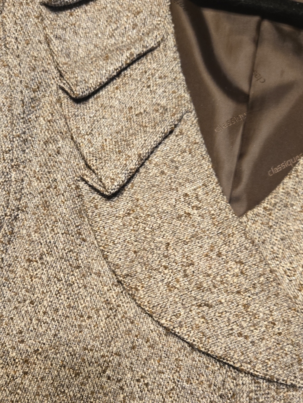Classiques Entier Brown Tweed Ruffle-Front Blazer - Picture 3 of 5